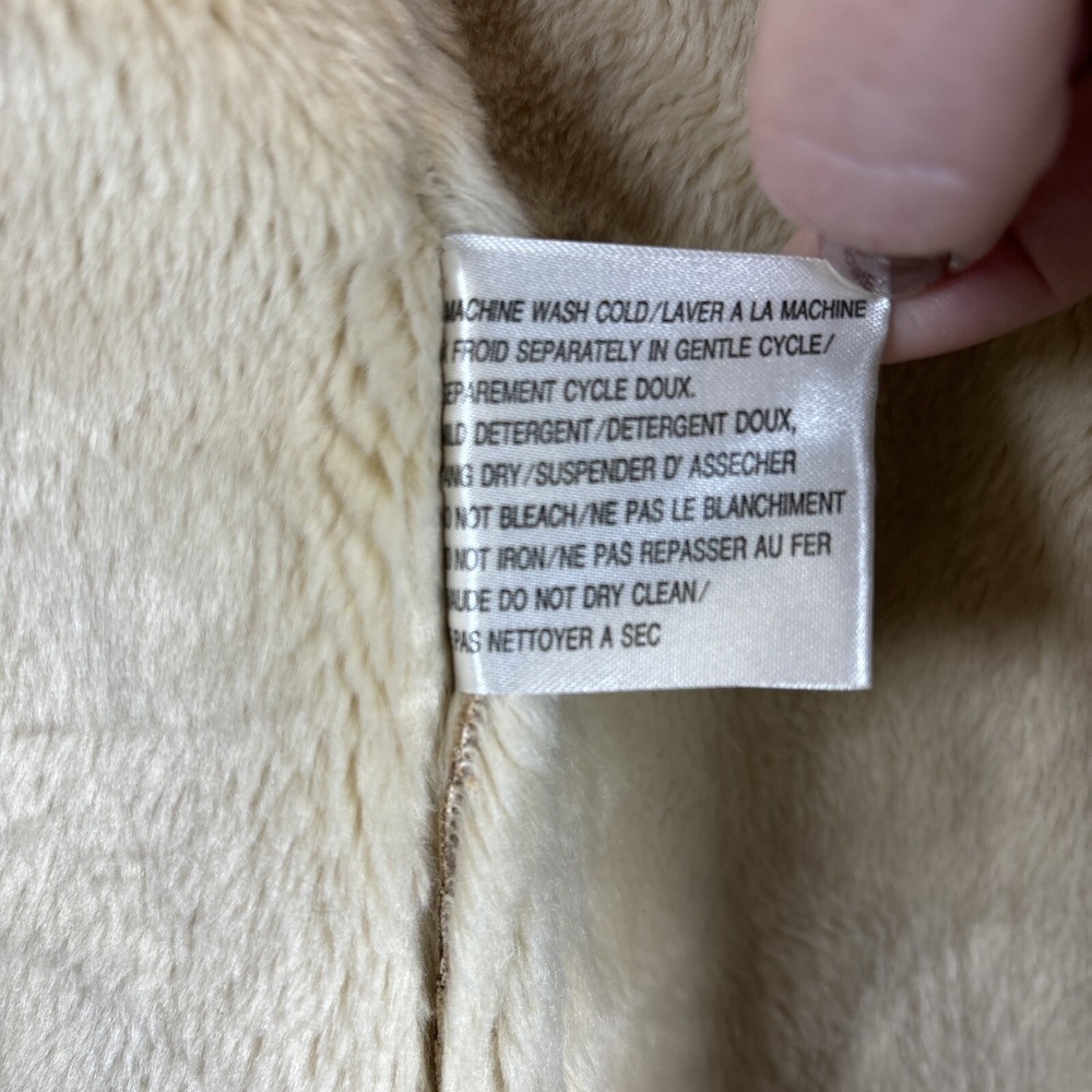 Talbots Faux Suede Fur Jacket S Rancher Coat Tan Barn Western Classic Cowgirl - Picture 5 of 16